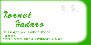 kornel hadaro business card