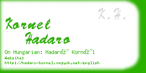 kornel hadaro business card